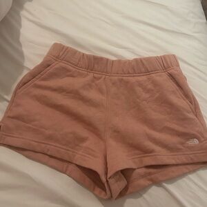 Pink north face sweat shorts